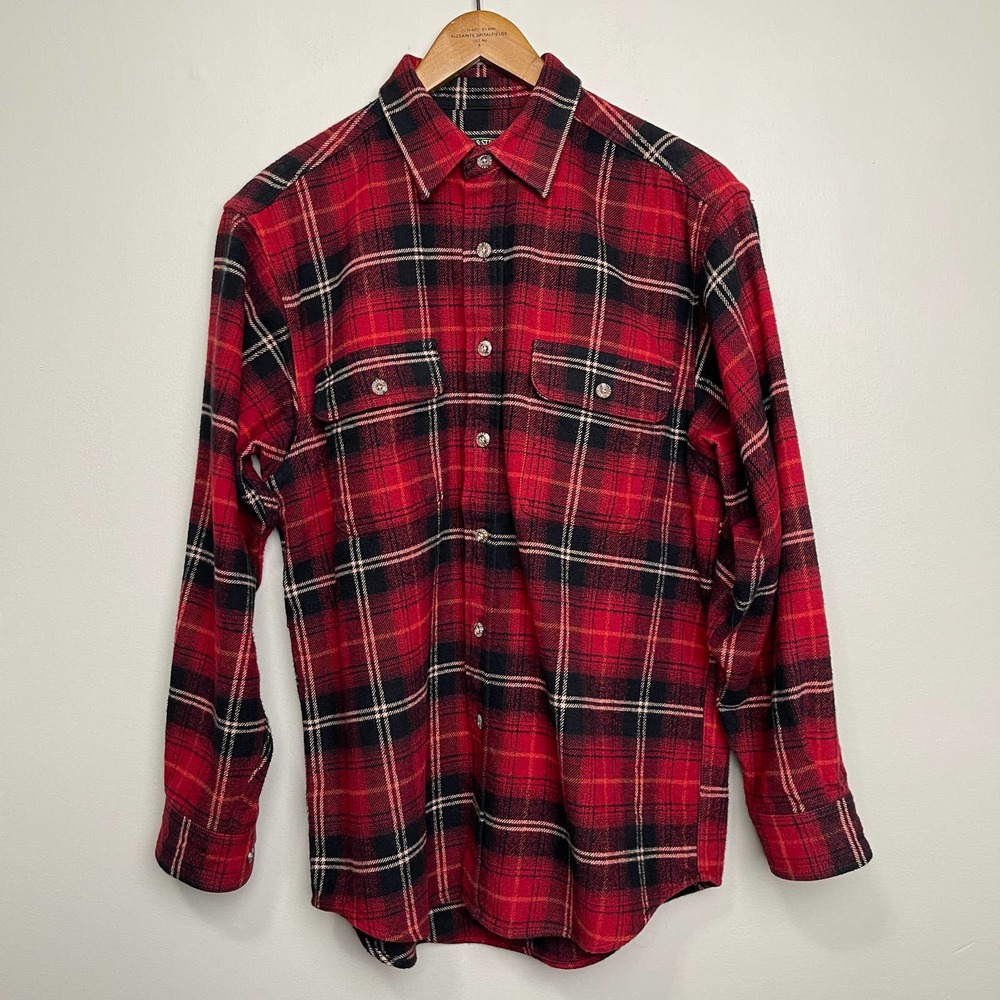 Field and Stream High Quality Plaid Flannel Long Sleeve Button Down Shirt Red M